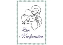 Stickdatei ITH - Postkarte Jesus Konfirmation